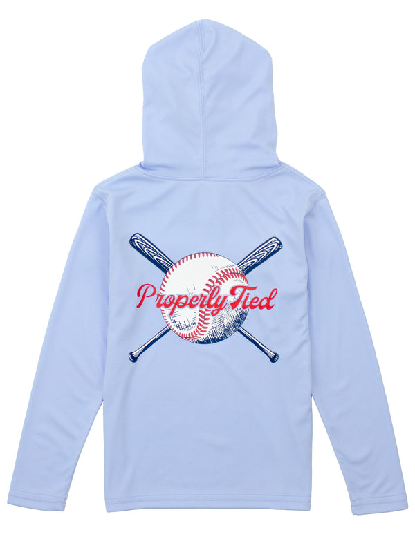 Shade Performance Hoodie Play Ball- Light Blue