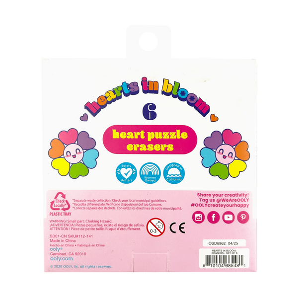 Hearts In Bloom: Erasers (Set of 6)