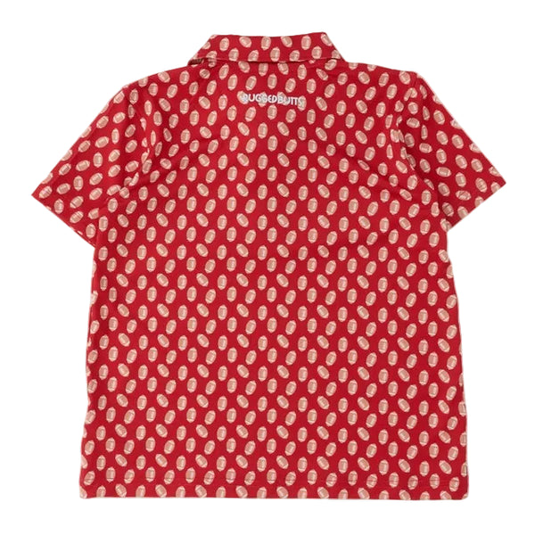 Varsity Red Football Frenzy Performance Polo