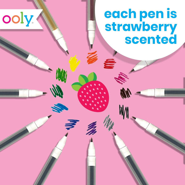 Very Berry Strawberry Scented Gel Pens- Set of 12
