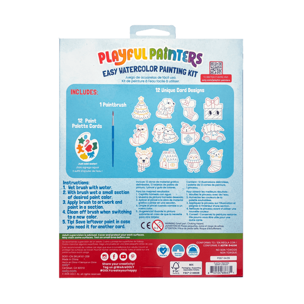 Playful Painters Easy Watercolor Painting Kit- Merry & Bright