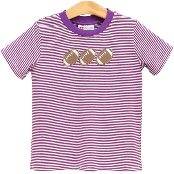Football Trio Shirt- Purple Stripe