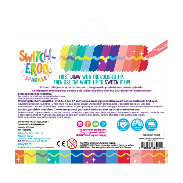 Switch-eroo! Sparkle Color Changing Markers- Set of 12