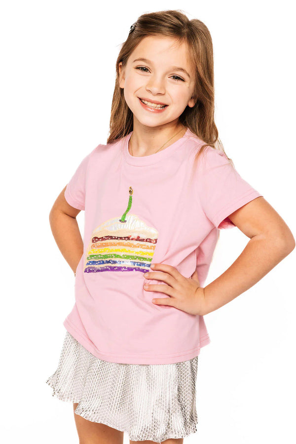 Pink Birthday Cake Tee- Hot Pink