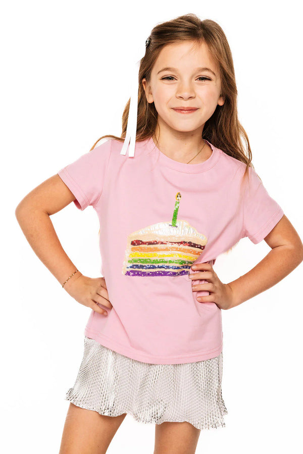 Pink Birthday Cake Tee- Hot Pink