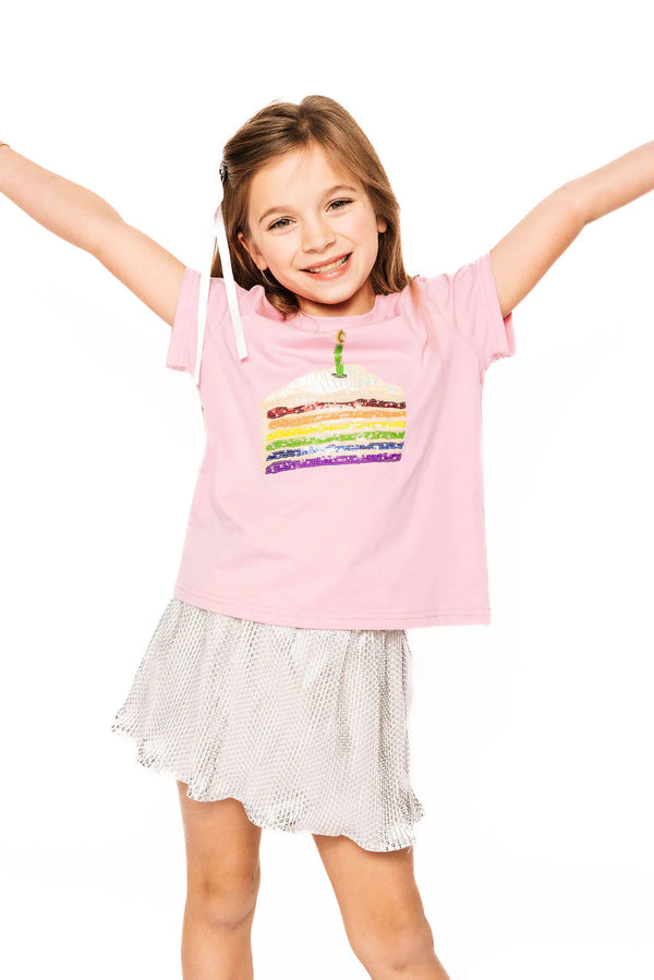 Pink Birthday Cake Tee- Hot Pink