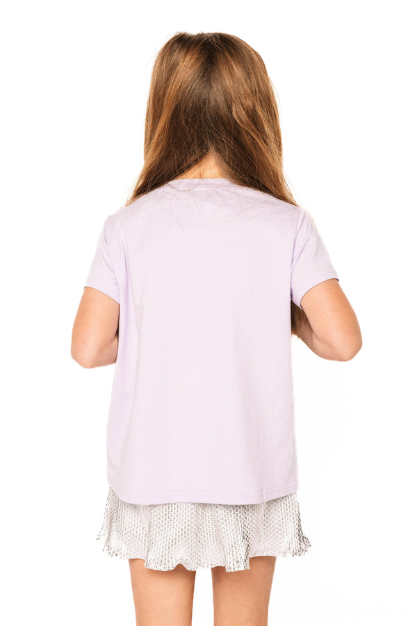 Lavender Frill Edge Beads In Tree Tee