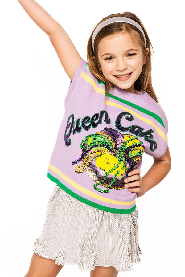 Lavender, Green & Yellow 'Queen Cake' Striped Top