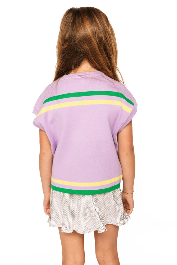 Lavender, Green & Yellow 'Queen Cake' Striped Top