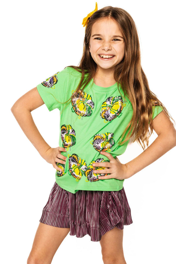 Scattered King Cake Tee- Green