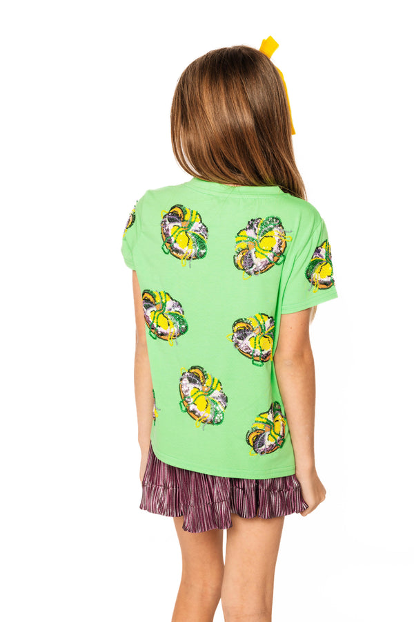Scattered King Cake Tee- Green