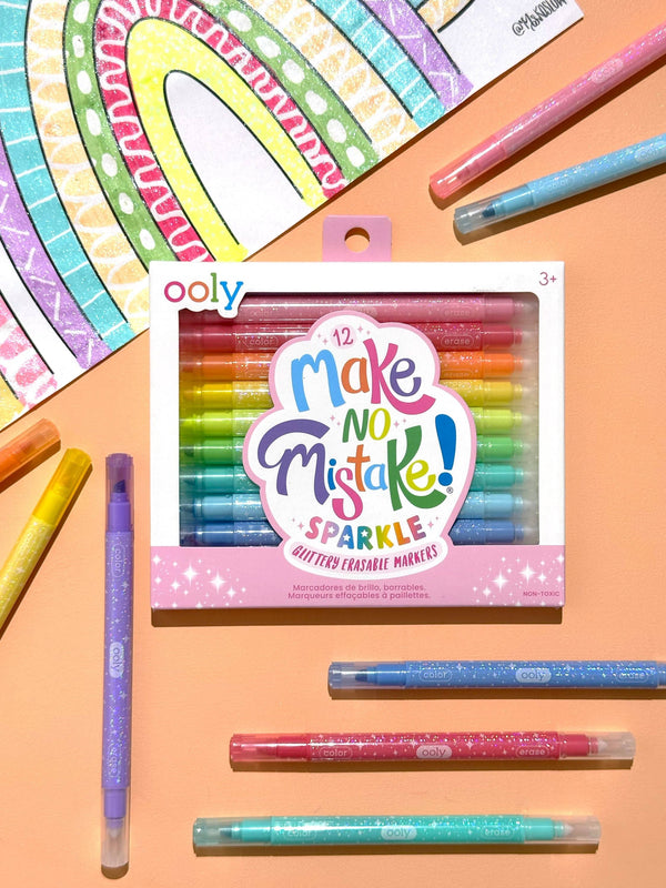 Make no Mistake! Glittery Erasable Markers- Set of 12