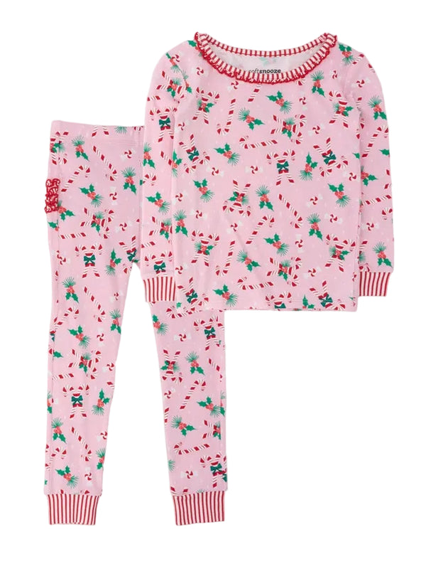 Holly Candy Canes LS Pajama Set