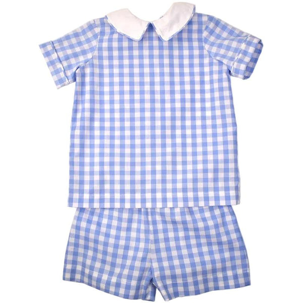 Blue Check Short Set