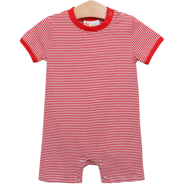 James Romper- Red Stripe