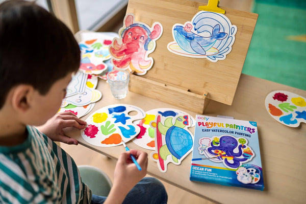 Playful Painters: Easy Watercolor Painting Kit- Ocean Pals (25 PC Set)