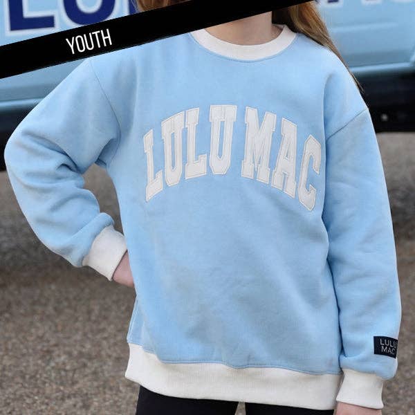 Lulu Mac Sweatshirt- Light Blue/White
