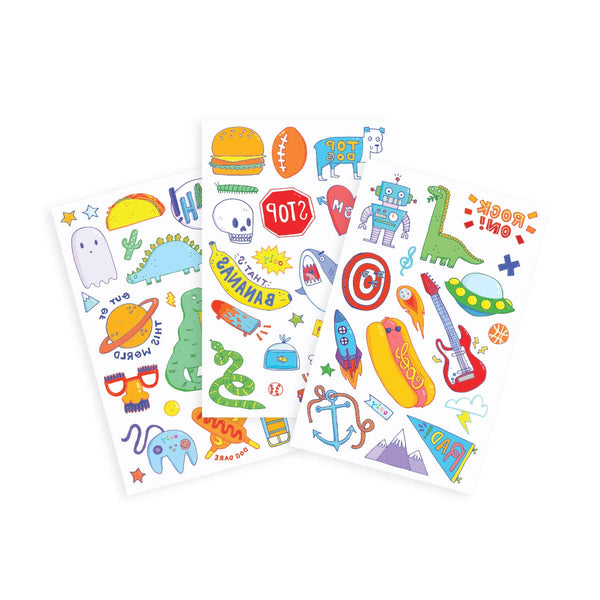 Tattoo Palooza: Temporary Tattoos- Awesome Doodles (3 Sheet Set)