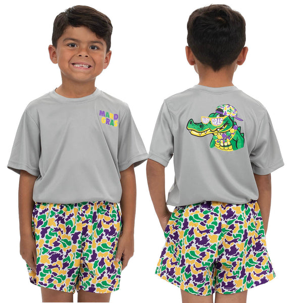 Mardi Gras Party Gator Grey Dri-Fit Shirt