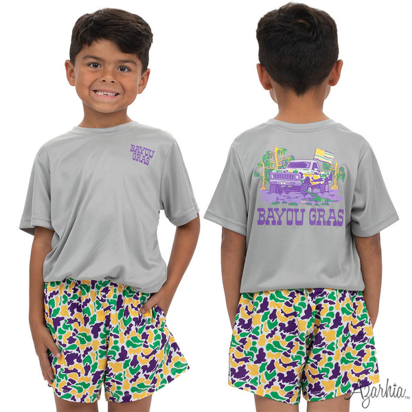 Mardi Gras Swamp Truck Grey Dri-Fit Shirt