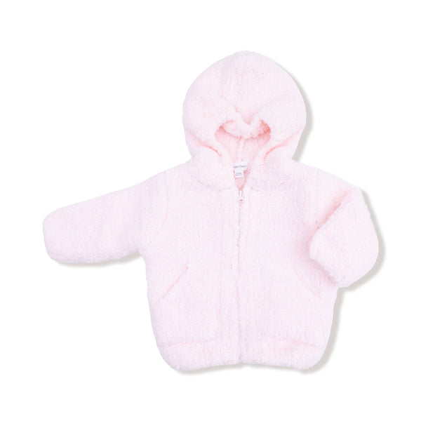 Chenille Hooded Jacket- Pretty Pink