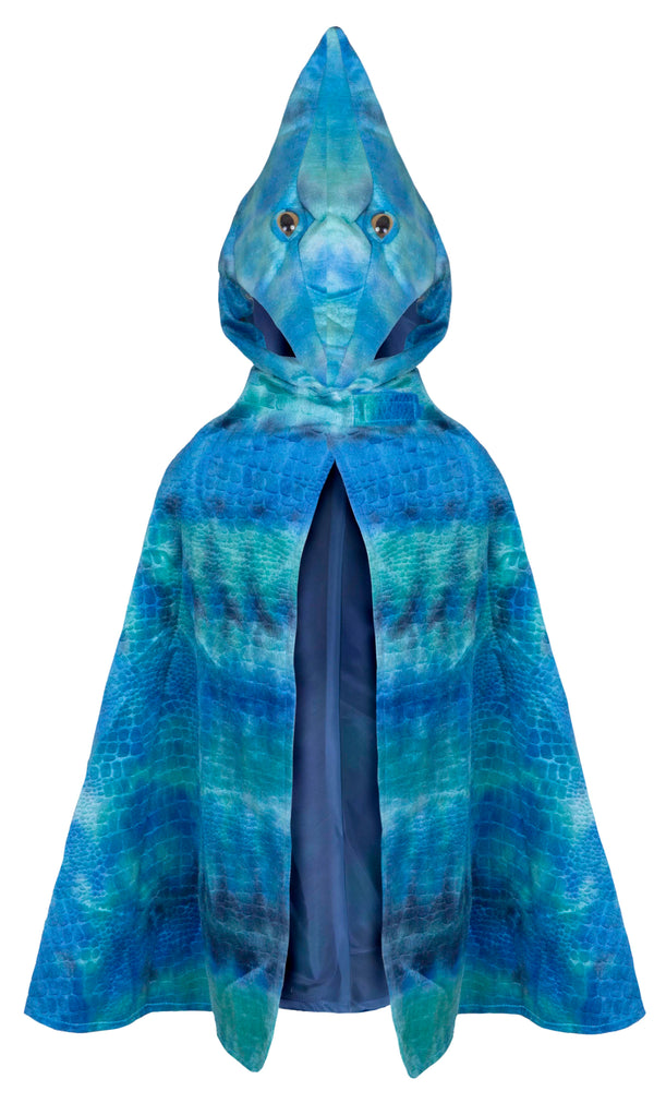 Pterodactyl Hooded Cape- Blue