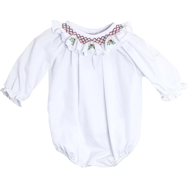 Red Flower Scarlett Bubble- White Broadcloth