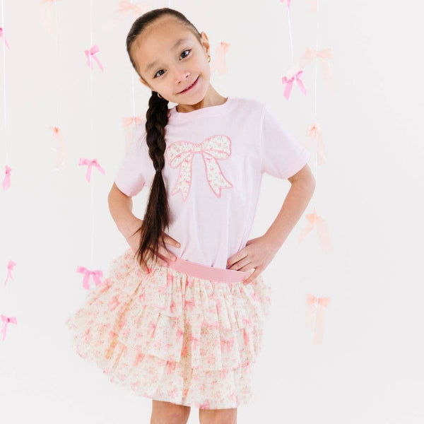 Ditsy Floral Bow Patch T-Shirt