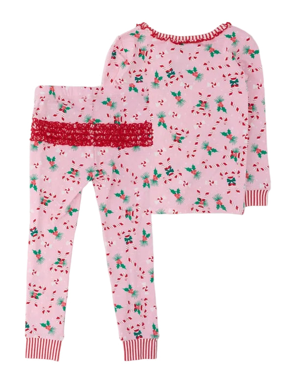 Holly Candy Canes LS Pajama Set