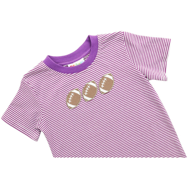Football Trio Shirt- Purple Stripe