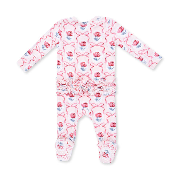 Leslie Rose 2 Way Ruffle Zipper Footie