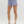 Solid High-Waisted Shorts- Misty Blue