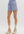 Solid High-Waisted Shorts- Misty Blue