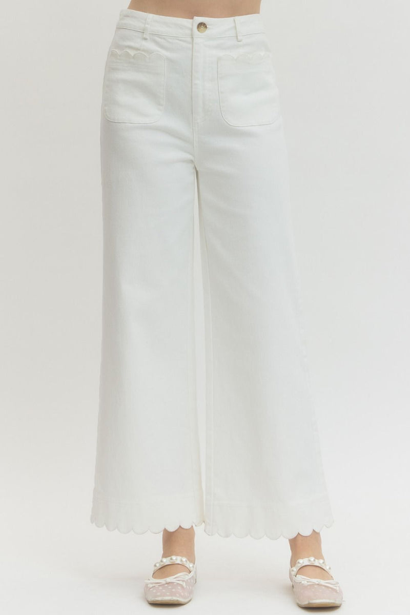 Scalloped Pants- White – Smock Candy