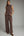 Solid Knit Mock Neck Pants Set- Brown