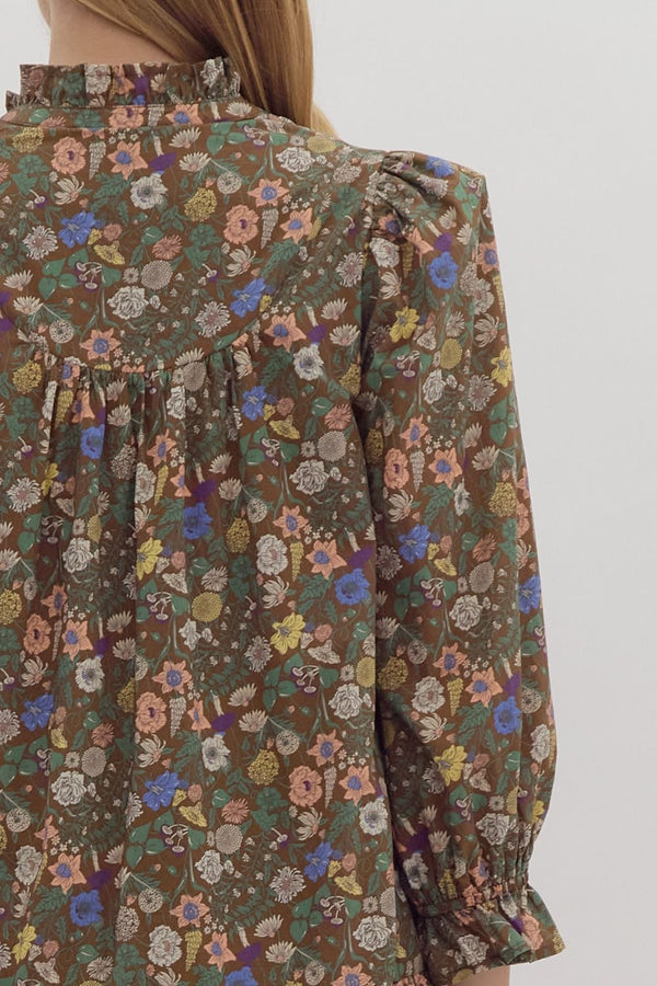 Floral Dress- Brown