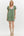 Short Bubble Sleeve Pullover Dress- Green Floral Print