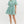 Floral Print Ruffle Sleeve Pullover Dress- Green