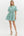 Floral Print Ruffle Sleeve Pullover Dress- Green