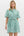 Floral Print Ruffle Sleeve Pullover Dress- Green