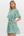 Floral Print Ruffle Sleeve Pullover Dress- Green