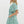 Floral Print Ruffle Sleeve Pullover Dress- Green
