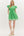 Solid Flutter Sleeve Pullover Dress- Green