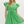 Solid Flutter Sleeve Pullover Dress- Green