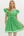 Solid Flutter Sleeve Pullover Dress- Green