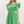Solid Flutter Sleeve Pullover Dress- Green