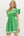 Solid Flutter Sleeve Pullover Dress- Green