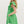 Solid Flutter Sleeve Pullover Dress- Green