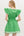 Solid Flutter Sleeve Pullover Dress- Green
