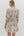 Floral ¾ Ruffle Puff Sleeve Dress- Ecru